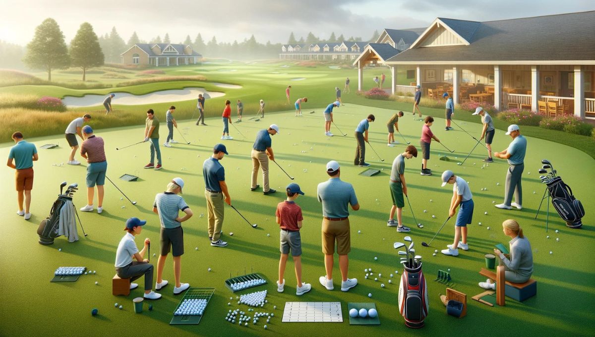 ゴルフスクールの練習風景