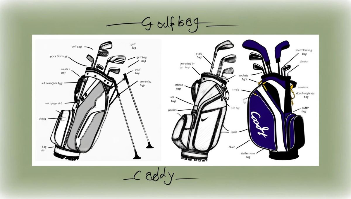 ゴルフバッグとキャディバッグの違いを表した画像