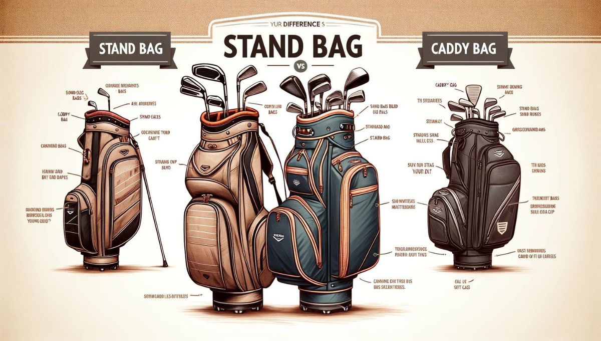 スタンドバッグとキャディバッグの違いを表した画像