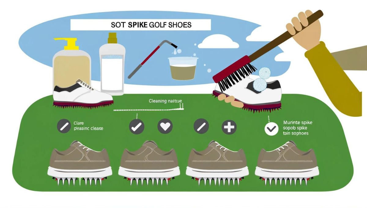 ゴルフシューズのお手入れ方法を表した画像