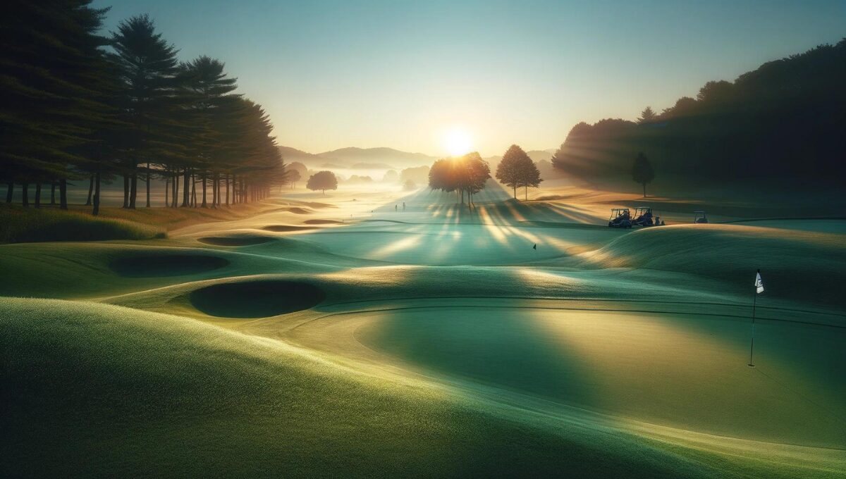 朝のゴルフコース