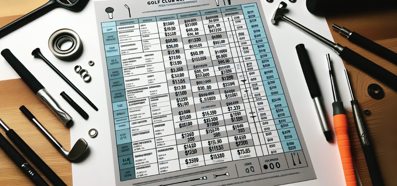 ゴルフクラブ修理の料金表