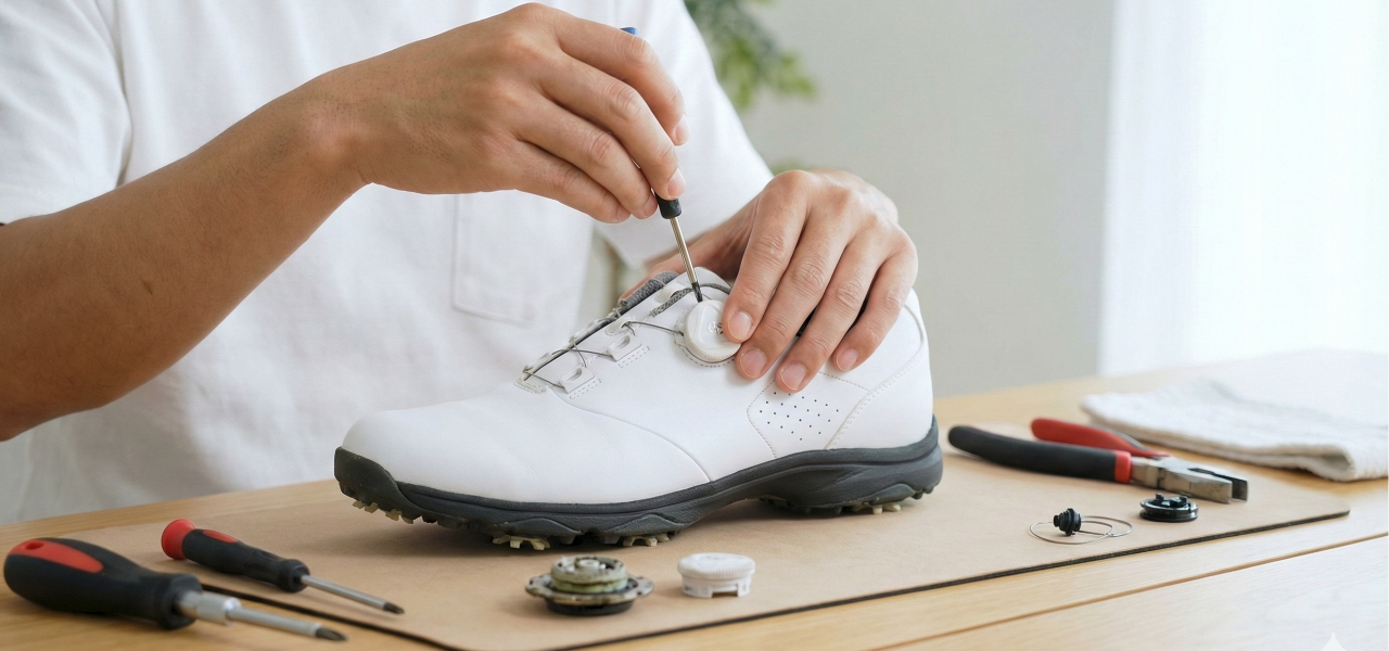 ゴルフシューズのダイヤル式修理を自分で行う方法